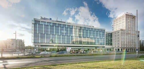 Внешний вид отеля Radisson Blu Hotel Leipzig в Лейпциге